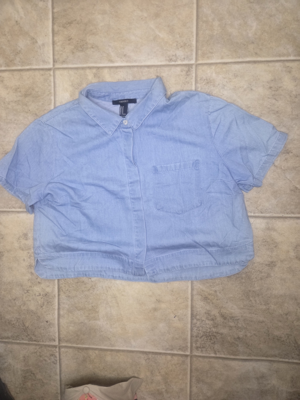 Forever 21 Light Blue Button-Up Shirt
